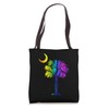 Palmetto Tree and Crescent Moon Retro Pop Tote Bag