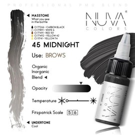 Nuva Colors Eyebrow Pigment - Eyebrow Makeup, Heal True to Tone, High Retention, Elevate Your Game with Premium, Safety, and Stunning Results (Midnight, 1/2 oz)