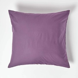 HOMESCAPES Purple Grape Pure Egyptian Cotton Euro Size Pillowcase 80 x 80 cm 200 TC 400 Thread Count Percale Equivalent Large Square Pillow Case with Zip