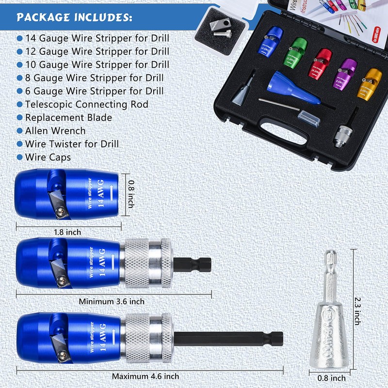 Wire Stripper for Drill, US Standard Electric Wire Stripper Tool