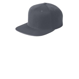 Sport-TEK Unisex Classics Flat Bill Snapback Cap, Graphite, One Size