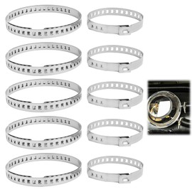 Pack of 10 Universal CV Axle Boot Clamps Set Made of Stainless Steel, Adjustable Clamping Clamps for Drive Shafts, 5 Large and 5 Small Clamps, Rustproof and Durable for Most Cars