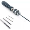 QWORK Portable Hand Drill With 3 Jaw Chuck For Precision