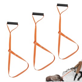 Sqxaldm Pack of 3 Deer Drags Robust Non-Slip Mountain Aid Pull Strap Deer Dragger Handle Pull Makes Dragging Easy Quick and Easy to Use Hunting Tow Strap for Safety and Durability Orange