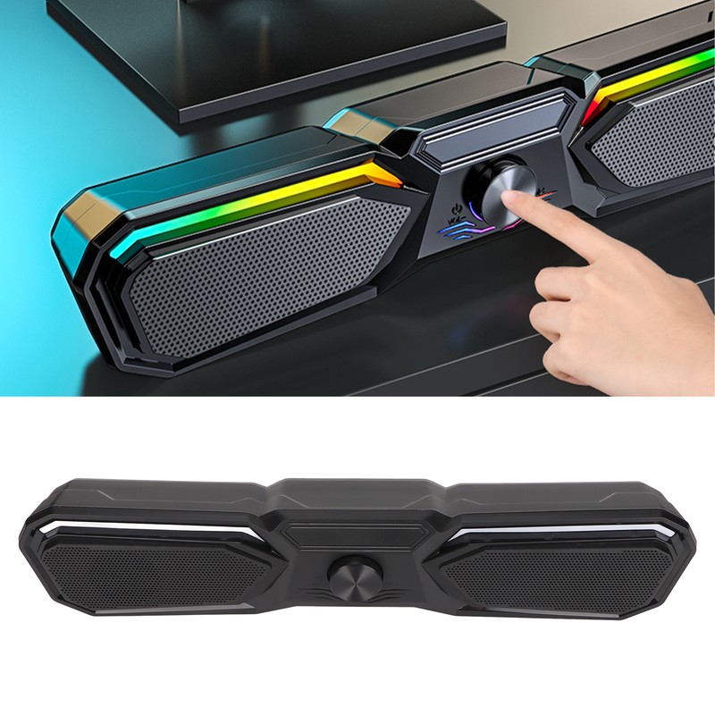 Desk Speaker USB Powered Stereo Small Computer Soundbar with Dynamic
