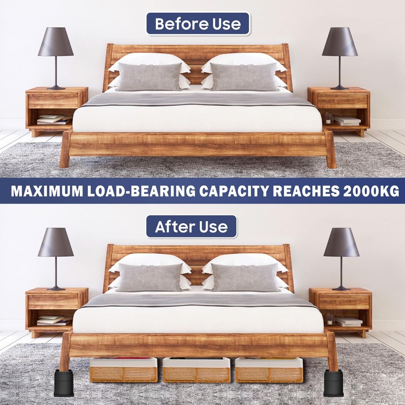 MixDora Bed Risers 2, 3 Inch Square Stackable Furniture Risers