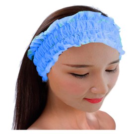 S.fields.inc Disposable Hair Band Hair Cap 100pc Hair Turban Headband Non-woven Fabric Face Wash Black White (Blue)