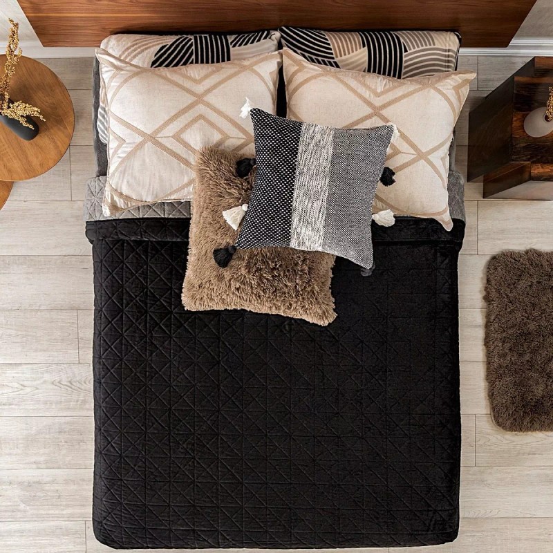 Vianney Cobertor Matrimonial Xl Austral Velvet Negro Vianney