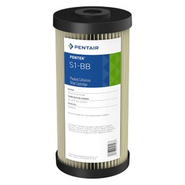 Pentair Pentek S1-BB Big Blue Sediment Water Filter, 10-Inch, Whole House Heavy Duty Pleated Cellulose Filter Cartridge, 10” x 4.5”, 20 Micron