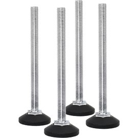 Design61 4 x Adjustment Screw Diameter 38 mm with Galvanised Adjustment Screw M8 x 120 mm (Rotatable Foot)