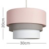 MiniSun | Round Modern 3 Tier Pink and Grey Fabric