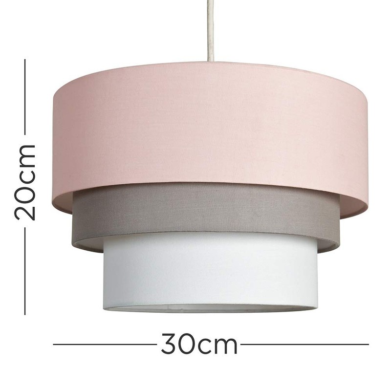 MiniSun | Round Modern 3 Tier Pink and Grey Fabric