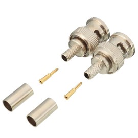 BW 10pcs BNC Male Crimo-on Crimo on Connectors Plugs RG59 for CCTV Camera Connect Anpwoo BNC Communication Converter Sercurity IPC