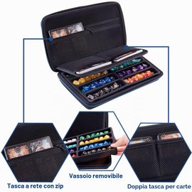 SIQUK Custodia per Dadi Custodia Organizer con Maniglia per DND Rpg Giochi da Tavolo
