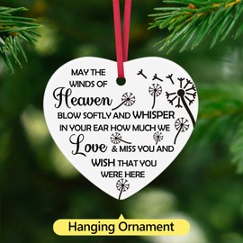Sympathy Gifts Memorial Christmas Ornament Bereavement Grief Think of You Comfort Condolence Gifts for Loss of Mother Father Husband Wife Xmas Tree Decorations Ceramic Hanging Ornament