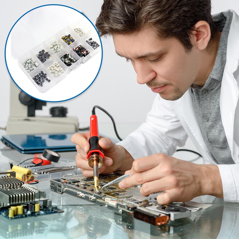 CHRI 250pcs Tactile Push Button Switch Micro Switch Momentary Tact