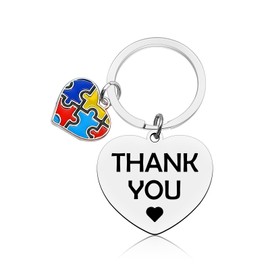 Vadaka Autism Awareness Gift Keyring Thank You Gift for Autistic Teacher Helper Supporter Autistic Gift Keyring Appreciation Gift for Autism Mom Jewelry Retirement Christmas Birthday Gift
