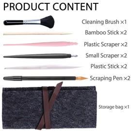 NICEIN Scratch Pens for Scratch Pictures Set, 14 Scratch Pictures for Children's Tools, Scratch Pictures Adult Pens with Multiple Functions, Scratch Pens with Various Tips, Free Storage Bag