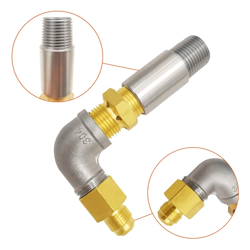 MENSI 10FT 20PSI Adjustable Propane Regulator Hose with Brass Orifice