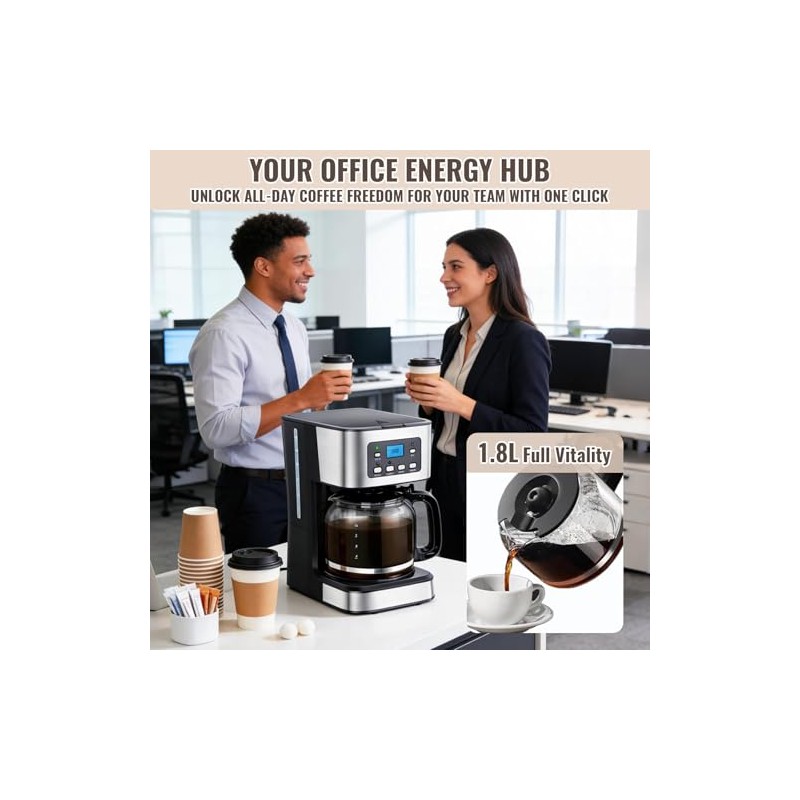 12-Cup PROGRAMMABLE Coffee Maker, REGULAR & STRONG Brew Drip Machine