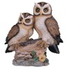 StealStreet SS-G-54225 6.5-Inch Polyresin Tan and Brown Owls Perched on Tree Log Figurine