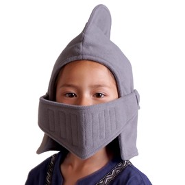 CoolChange Warm Children's Fleece Hat in Knight's Helmet Design | Children's Knight Hat | Grey, gray