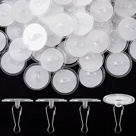 Mxxipp 15 Pack Self-Adhesive Ceiling Hooks for Hanging, Small Sticky Ceiling Discs with Metal Hook, Removable Transparent Wall Hanger for Christams Wedding Birthday Party Decorations