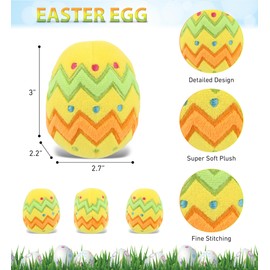 DolliBu Easter Egg Plush Stuffed Toy - Soft Yellow Huggable Egg Plush, Adorable Playtime Easter Egg Plush Toy, Cute Cuddle Gifts, Super Soft Plush Doll Egg Toy for Kids and Adults - 3 Inches
