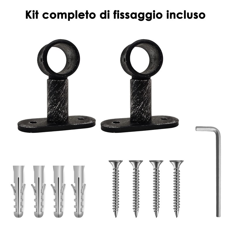 GIRASOLE HOME® Adjustable Short Curtain Pole Brackets 2 Pack for