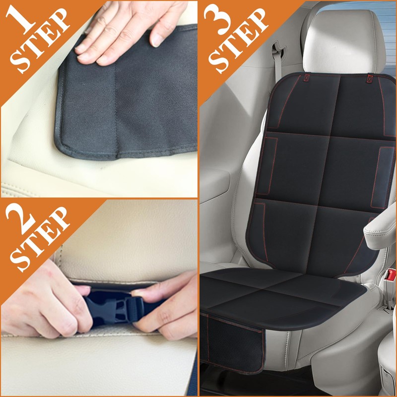 Gowhalle Car Seat Protector, Non-Slip Rubber Padded Backing Seat Protector