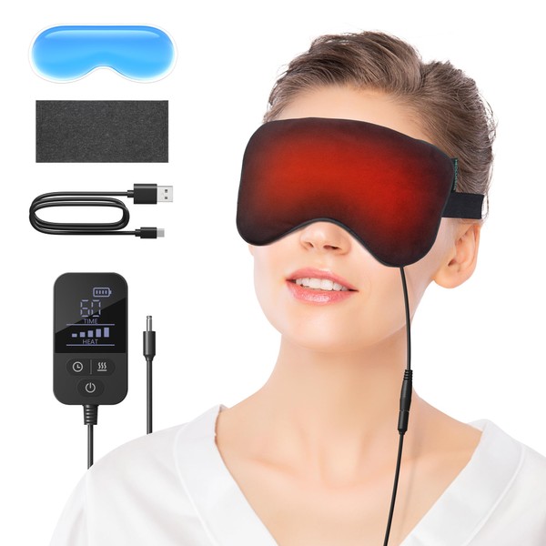 Heated Eye Mask - Medcursor Rechargeable Electric Eye Mask for