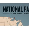 US National Parks Map 11x14 Print (Tan & Slate Blue)