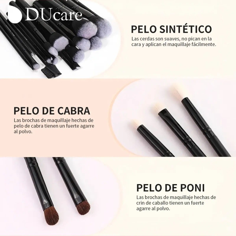 Juego De Brochas De Maquillaje Ducare (15 Unidades)
