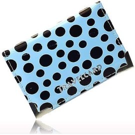 Glamified - New Leather Oyster Travel Card Bus Pass Holder Wallet Rail Card Cover CASE (Polka Dot(Light Blue))