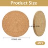 6 Pack Natural Cork Coasters, Round Drink Coasters for Coffee