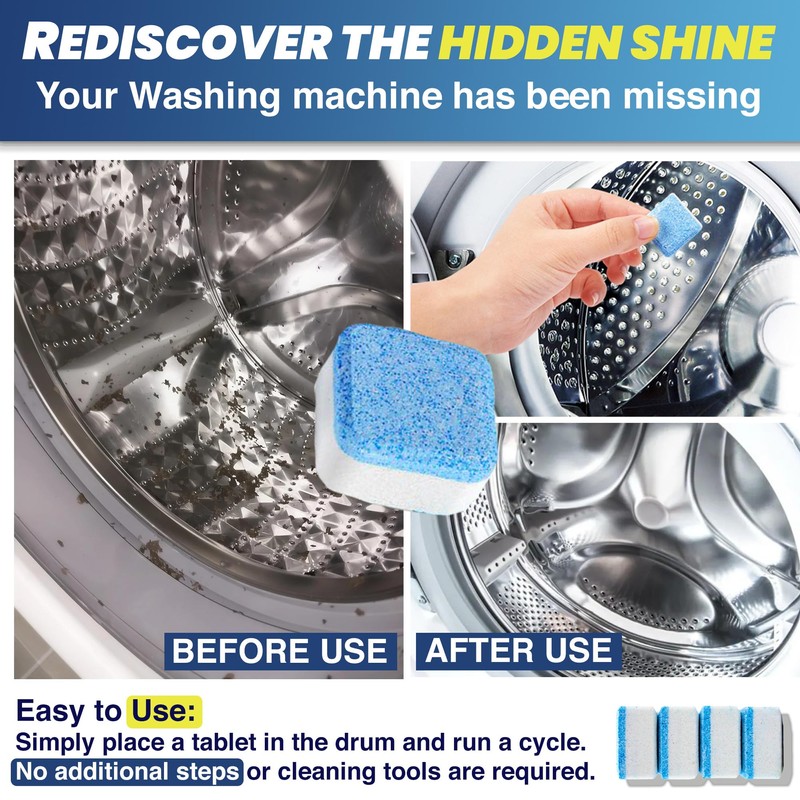 24 Washer Cleaner Tablets – Deep Cleans & Deodorizes All