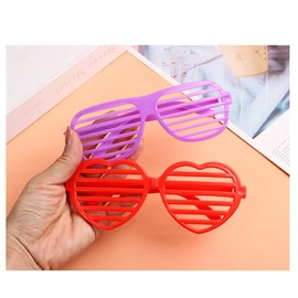 12 Pcs Plastic Shutter Shades Glasses,Neon Color Shutter Glasses 80's Party Slotted Sunglasses (6 Colors)