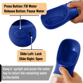 Mr. Pen- Dog Water Bottle, 19 oz, Large, Navy Blue, Portable Dog Water Bottle Dispenser, Dog Travel Water Bottle, Travel Dog Water Bottle Portable Water Bottle for Dogs On The Go, Pet Water Bottle