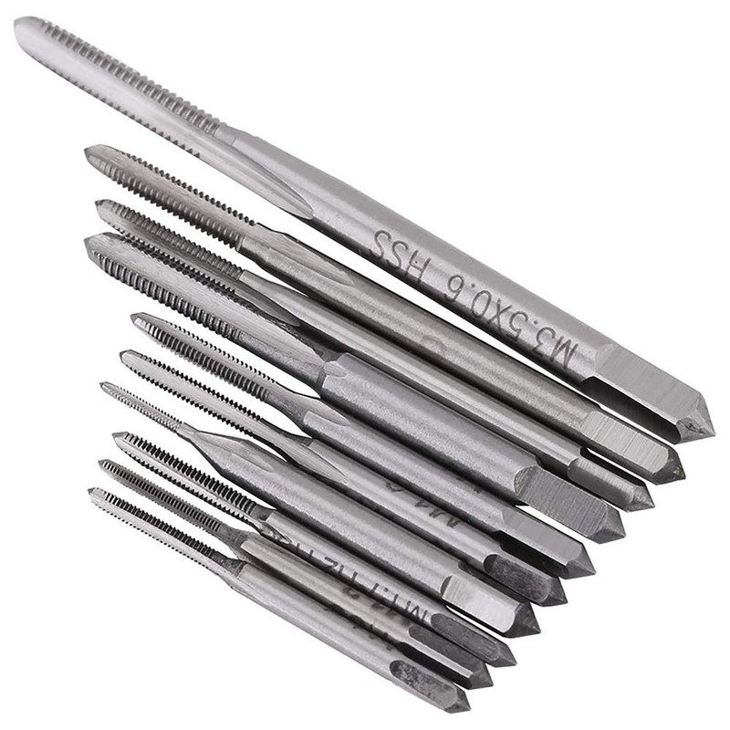 Gasea 10pcs Mini Machine Hand Tap Set Straight Fluted Hand