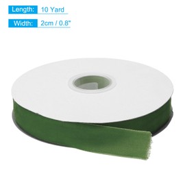 MECCANIXITY Velvet Ribbon 3/4 Inch x 10 Yard Single Face Spool Silky Velvet Fabric for Bouquets DIY Crafts Gift Wrapping Wedding Party Green