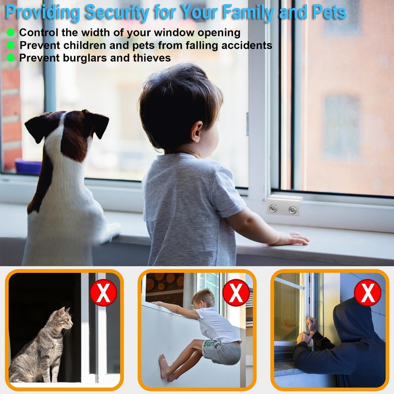 Window Locks, 6 Sets Window Locks Security with Key, Adjustable