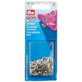 Prym Press Fasteners ‘Jersey’ Refill Packs, Metal, Nickel, 14 x 6.7 x 2 cm