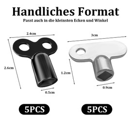 10 x Heating Keys for Bleeding Radiator Bleeding Key Heating Bleeding Radiator Key Heating Bleeding Key for All Radiators 5 mm with 1 Key Ring