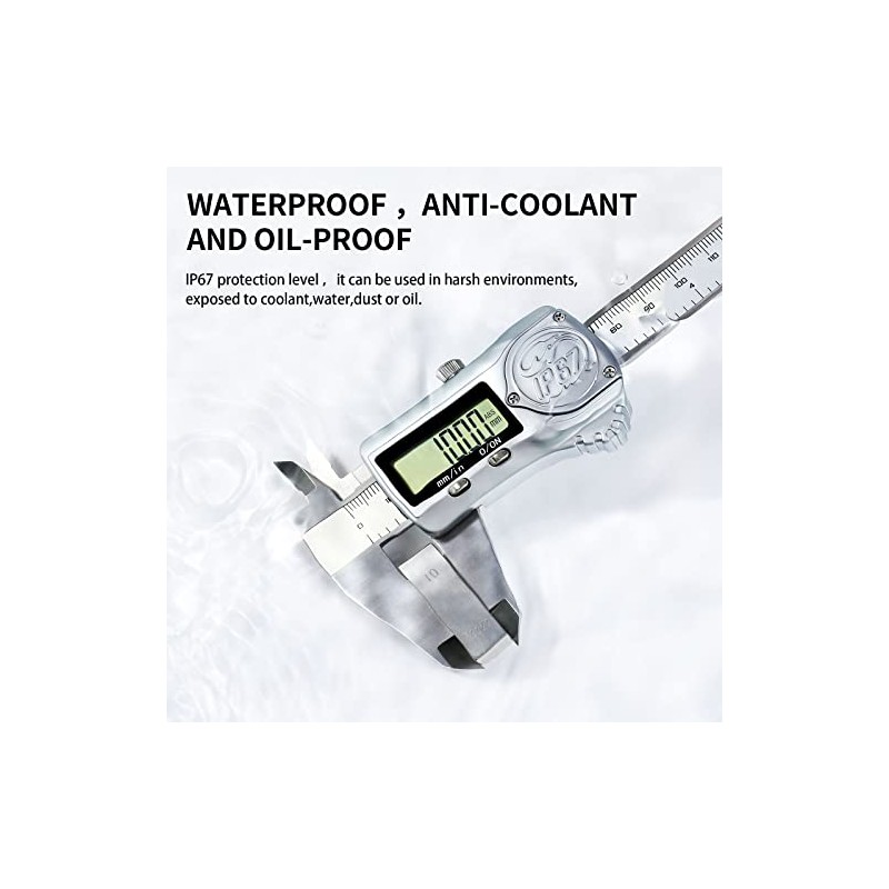 Skysummr IP67 Waterproof Electronic Vernier Digital Caliper Measuring Tool Stainless
