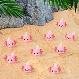 CCINEE 20 pcs Mini Resin Axolotl Slime Charm Axolotl, Tiny Animal Figurine Miniature Figures Garden Landscape Aquarium Dollhouse Ornament Potted Plants Decor DIY Crafts for Christmas Birthday Party