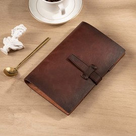 BazingaLife Personal Notebook, Genuine Leather Notebook, A6 Size, Leather Notepad, Card Storage, Business Office Supplies, Graduation Favors, Retirement, Job Hunting, Promotion, Celebration, Present,