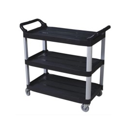 FixtureDisplays Foodservice Cart 330lbs Capaticy 3 Shelf Utility Cart w/3 Bins Transfer Tray
