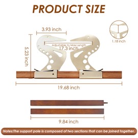 Artist Hand Support Bridge Gravity Self-Locking Easel Hand Rest Support Bar Tool for Drawing Painting Adjustable Artist Wrist Stabilizer Rest Stand for Painting Lover (Adjustable to Max Length 17.3in)