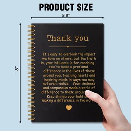 QYUVK Thank You Gold Hardcover 160 Pages Spiral Notebooks, Funny Thank You Gift for Women Men Coworkers Leader Mentor, Appreciation Gifts for Employees, Thanksgiving Gifts for Colleagues Leaders
