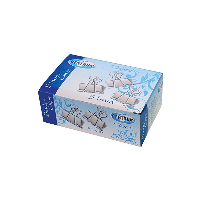 CENTRUM 15 mm Binder Clip – Schwarz/Silber (12 Stück)